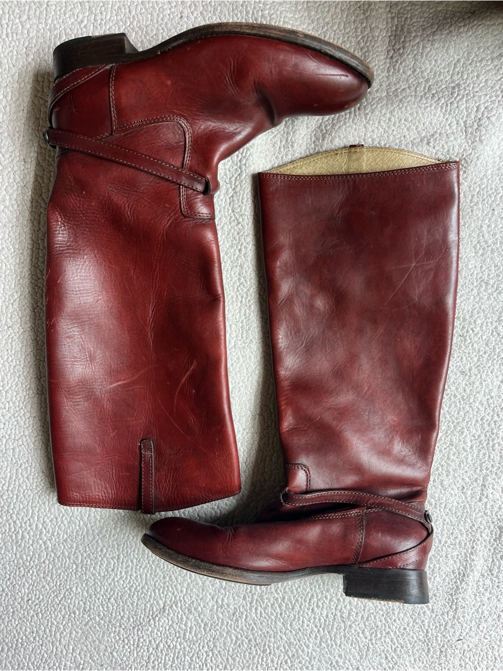 VINTAGE FRYE LINDSAY PLATE BOOTS RED WOMENS 8.5 - Picture 2 of 6